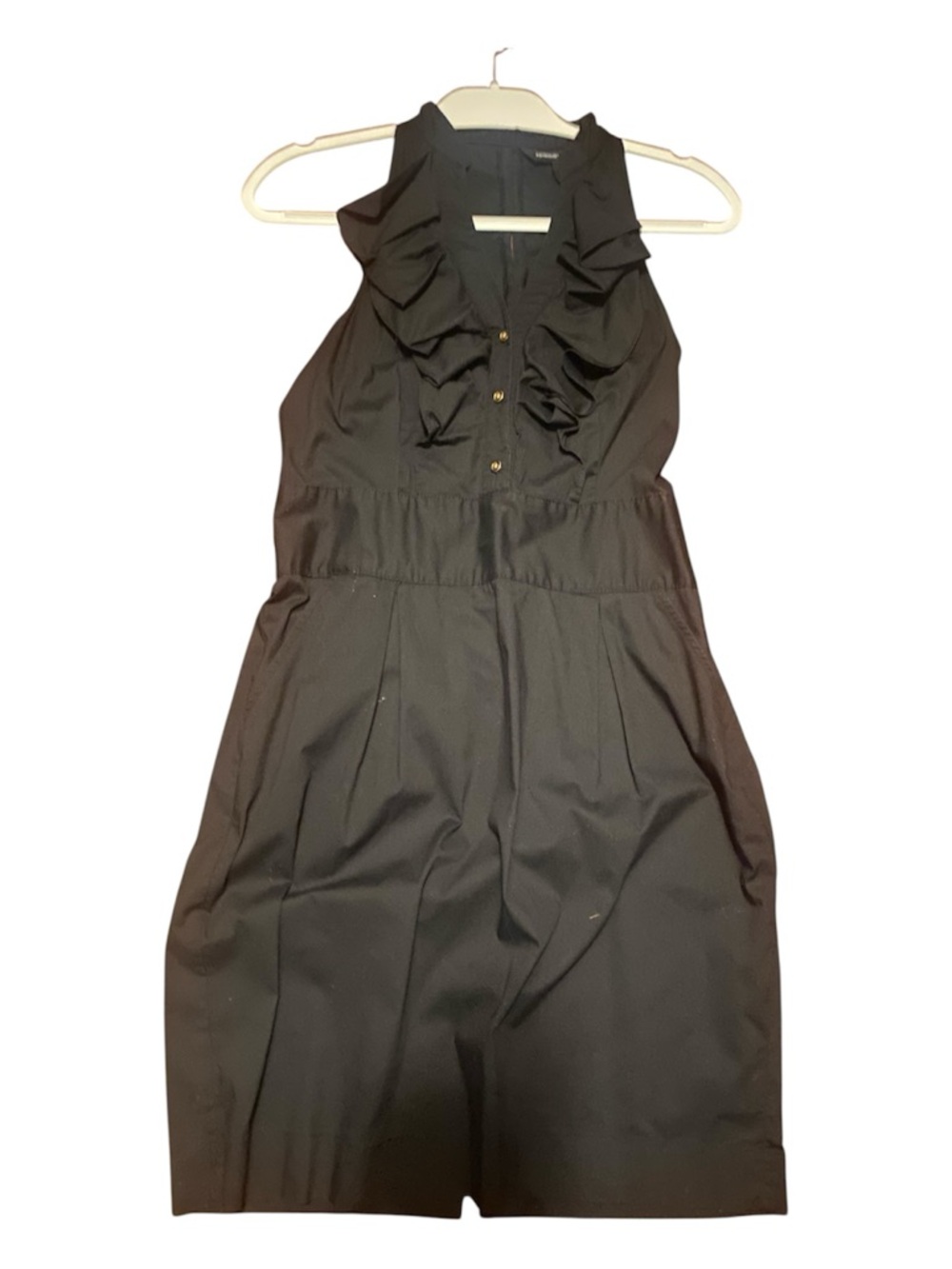 Express Design studio Sleeveless Black Ruffle Front Dress